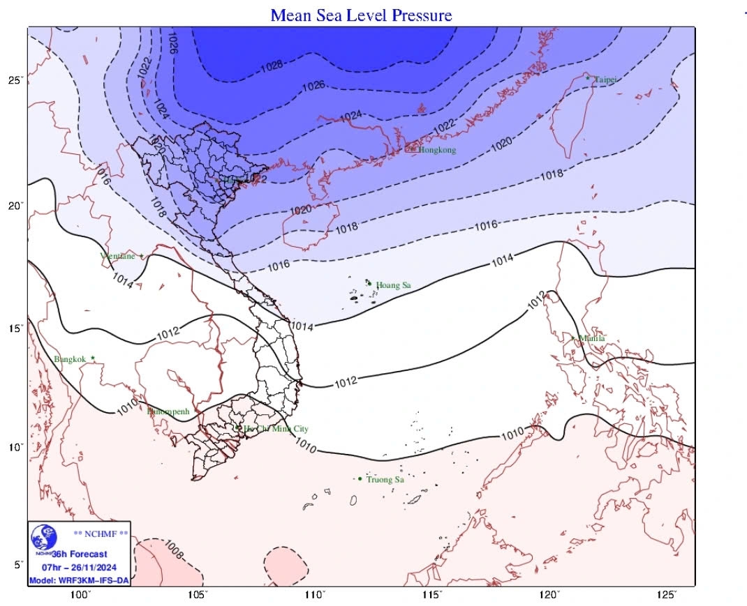 Strong cold air sweeps across northern Vietnam, temperatures drop sharply